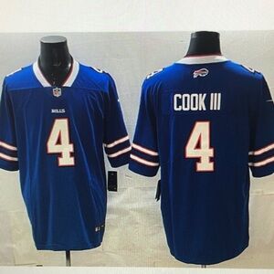 James Cook III Blue Stitched Vapor Jersey Royal🧡